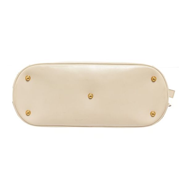 Pre Loved Gucci White Leather Lock Shoulder Bag - Picture 4 of 8